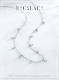 S925 Sterling Silver Fringed Neck Chain Women's Simple Thin Chain Accessories High-end Collarbone Chain