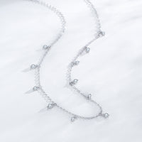 S925 Sterling Silver Fringed Neck Chain Women's Simple Thin Chain Accessories High-end Collarbone Chain