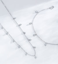 S925 Sterling Silver Fringed Neck Chain Women's Simple Thin Chain Accessories High-end Collarbone Chain