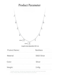S925 Sterling Silver Fringed Neck Chain Women's Simple Thin Chain Accessories High-end Collarbone Chain